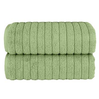 Elegant Comfort 2 Pack Premium Turkish Cotton Corduroy Stripe Bath Towel Set, 27 x 54 inch