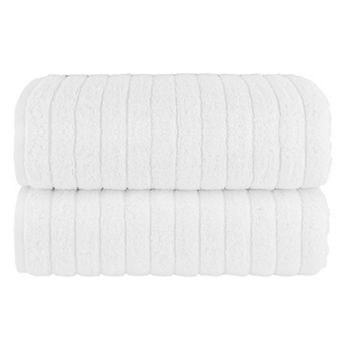 Elegant Comfort 2 Pack Premium Turkish Cotton Corduroy Stripe Bath Towel Set, 27 x 54 inch