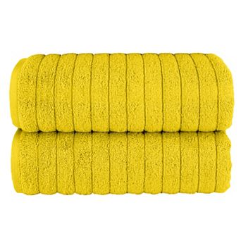 Elegant Comfort 2 Pack Premium Turkish Cotton Corduroy Stripe Bath Towel Set, 27 x 54 inch