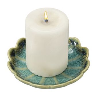 1 pc Candle Holder Plates, 4 Inch Ceramic Candle Tray Tealight Incense Holder Dish Candlestick