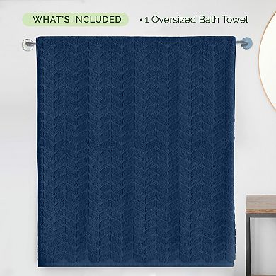 Elegant Comfort 1 pc premium turkish cotton braided oversized bath sheet towel 40 x 80 inch