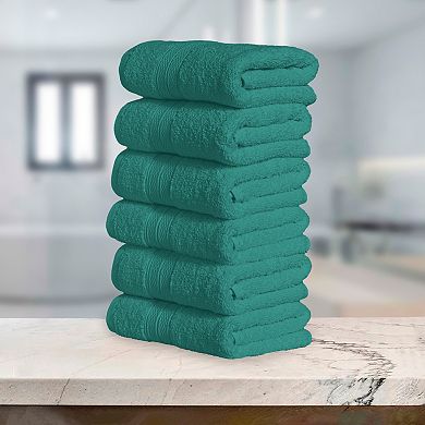 Elegant Comfort 6 Pack Premium Turkish Cotton Three Line Popcorn Washcloths Set, 13 x 13 inch