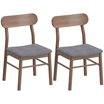 HOMCOM Wooden Dining Chairs, Kitchen Chairs with Padded Seat