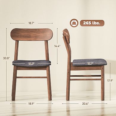 HOMCOM Wooden Dining Chairs, Kitchen Chairs with Padded Seat