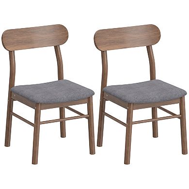 HOMCOM Wooden Dining Chairs, Kitchen Chairs with Padded Seat