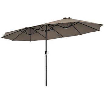Costway 15FT Patio Double-Sided Umbrella Crank Outdoor Garden Market Sun Shade