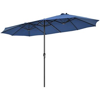 Costway 15FT Patio Double-Sided Umbrella Crank Outdoor Garden Market Sun Shade