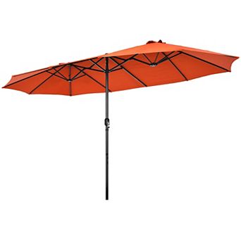 Costway 15FT Patio Double-Sided Umbrella Crank Outdoor Garden Market Sun Shade