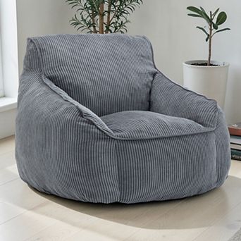 Lufeiya Giant Bean Bag Chair Sofa, Large Corduroy Bean Bag Couch, Foam Filled Lazy Lounge Chair