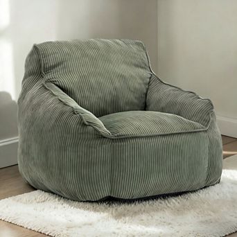 Lufeiya Giant Bean Bag Chair Sofa, Large Corduroy Bean Bag Couch, Foam Filled Lazy Lounge Chair