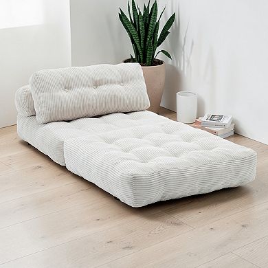 Lufeiya Folding Sofa Bed Convertible Sleeper Chair, Corduroy Lounge Chair with Pillow, Single Sofa