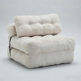 Lufeiya Folding Sofa Bed Convertible Sleeper Chair, Corduroy Lounge Chair with Pillow, Single Sofa