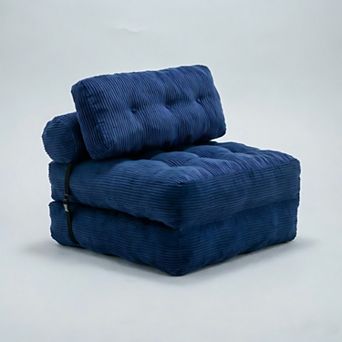 Lufeiya Folding Sofa Bed Convertible Sleeper Chair, Corduroy Lounge Chair with Pillow, Single Sofa