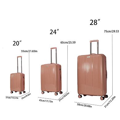 3-Piece Luggage Set with Spinner Wheels Travel Suitcase Set