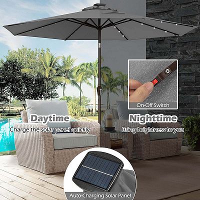 10' offset patio umbrella 10 FT Patio Offset Umbrella Outdoor Cantilever Umbrella, 24 Month Fade   Eco Trade Company