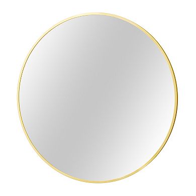 Morden Gold 36 in. W x 36 in. H Round Aluminum Alloy Frame Vanity Wall Mirror