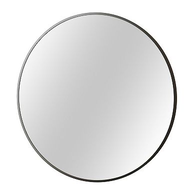 Morden Black 30 in. W x 30 in. H Round Aluminum Alloy Frame Vanity Wall Mirror