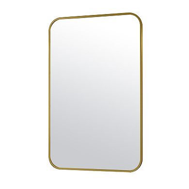 Classic Gold 24 in. W x 36 in. H Rectangle Aluminum Alloy Frame Vanity Wall Mirror