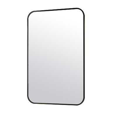 Classic Black 24 in. W x 36 in. H Rectangle Aluminum Alloy Frame Vanity Wall Mirror