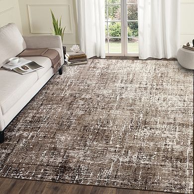 Abstract Washable Non Slip Living Room Rugs Indoor Modern Stain Resistant Low Pile Carpet