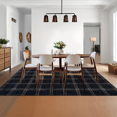 Modern Washable Rug Non-Slip - Geometric Plaid Living Room, Bedroom, Office Mat