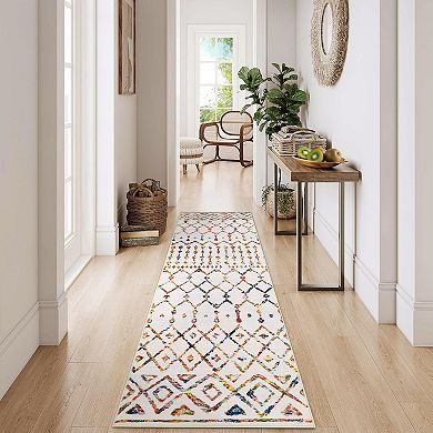 Modern Washable Rug Non-Slip - Geometric Plaid Living Room, Bedroom, Office Mat