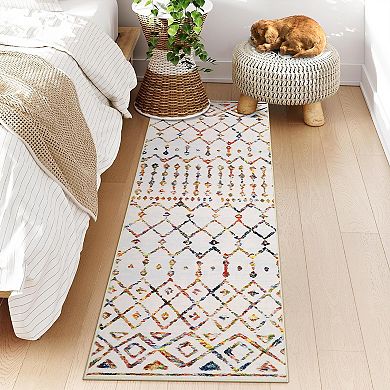 Modern Washable Rug Non-Slip - Geometric Plaid Living Room, Bedroom, Office Mat