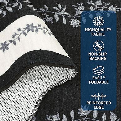 ANIXOL Modern Scalloped Low Pile Washable Rug