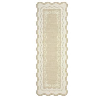 ANIXOL Modern Scalloped Low Pile Washable Rug
