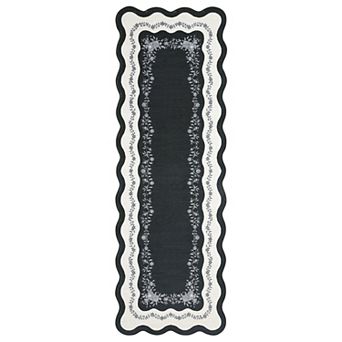 ANIXOL Modern Scalloped Low Pile Washable Rug
