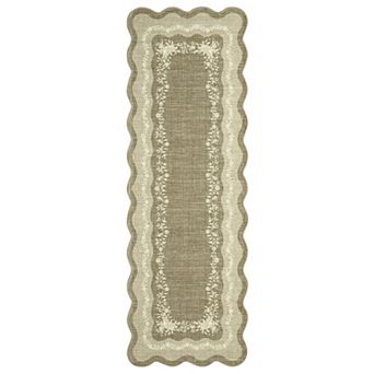 ANIXOL Modern Scalloped Low Pile Washable Rug
