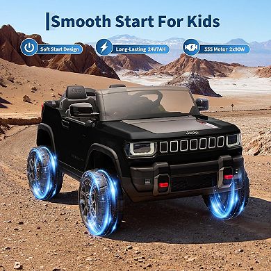 ANIXOL Licensed Jeep 2-Seater Kids Electric Ride-On Truck with Remote Control