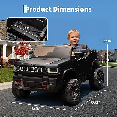 ANIXOL Licensed Jeep 2-Seater Kids Electric Ride-On Truck with Remote Control