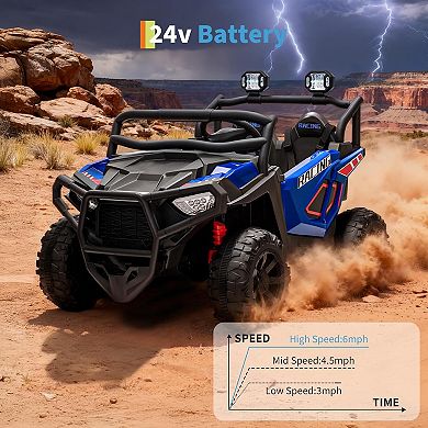 ANIXOL Kids 24V Electric UTV Ride-On Car with Remote Control