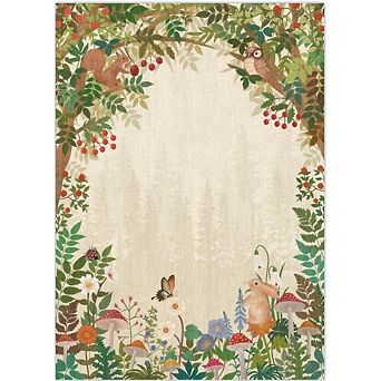 Washable Area Rug for Living Room, Bedroom, or Nursery - Soft Non-Slip Low Pile Carpet