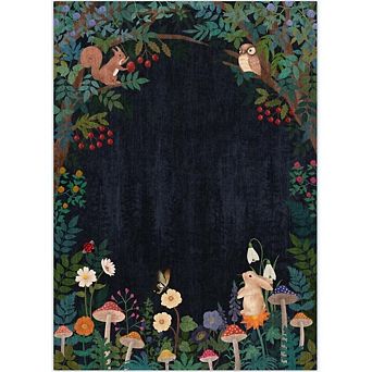 Washable Area Rug for Living Room, Bedroom, or Nursery - Soft Non-Slip Low Pile Carpet