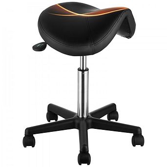 Saddle Stool with Wheels, 400 LBS Weight Capacity, Height Adjustable Thickened PU Leather Swivel Sad