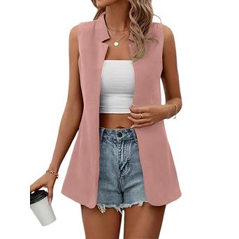 Women's Sleeveless Sweater Vest Top Knit Stretchy Lightweight Fashion Casual Office