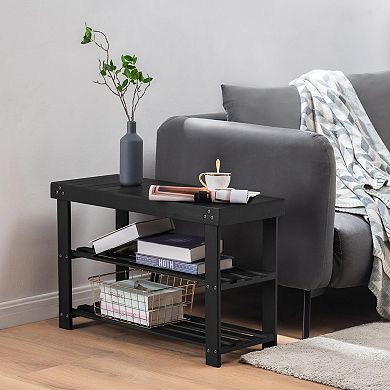 3-Tier Entryway Shoe Rack Storage Shoe Bench