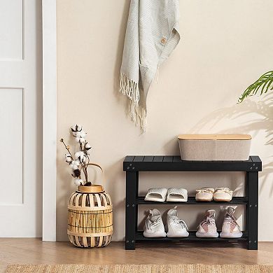 3-Tier Entryway Shoe Rack Storage Shoe Bench