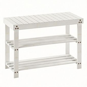 3 tier Entryway Shoe Rack Storage Shoe Bench
