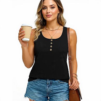 Women's Basic Square Neck Sleeveless Top