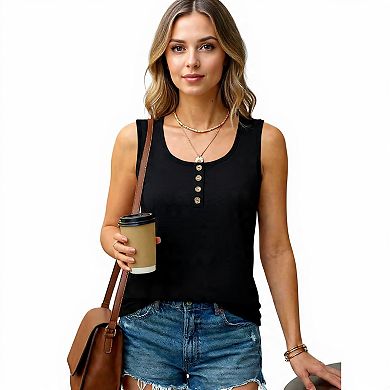 Women's Basic Square Neck Sleeveless Top
