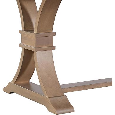 78″ Extendable Rectangular Dining Table Rustic Natural Wood