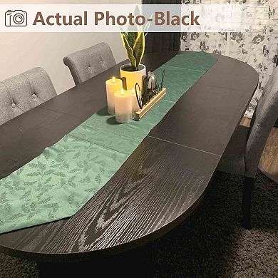 70.8″ Oval Farmhouse Dining Table Seats 68, Rustic Black Finish