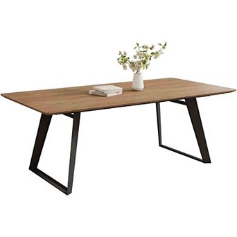 67″ Extendable Rectangular Dining Table Seats 68, Walnut Finish