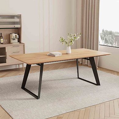 67″ Extendable Rectangular Dining Table Seats 68, Walnut Finish