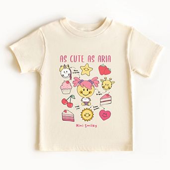 Mini Smiley As Cute As Aria - Toddler Short Sleeve Graphic T-Shirt