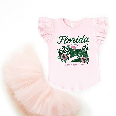 Florida Alligator - Flutter Sleeve Graphic T-Shirt
