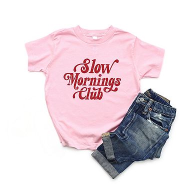 Slow Mornings Club Distressed - Toddler Short Sleeve Graphic T-Shirt